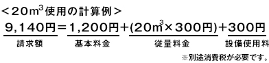 20m3使用の計算例